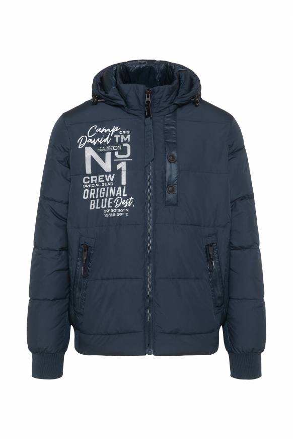 Soccx Steppjacke im Materialmix mit abtrennbarer Kapuze blue navy Tägliche Deals