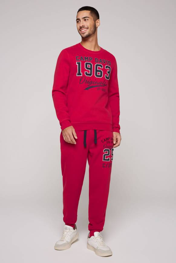 Soccx Sweatshirt mit Artwork im Retro-Style royal red VIP-Rabatte