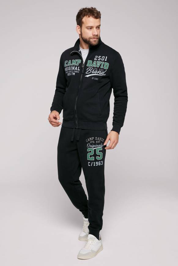 Soccx Sweatjacke mit Artwork im Retro-Style black Kostenlose Rückgabe