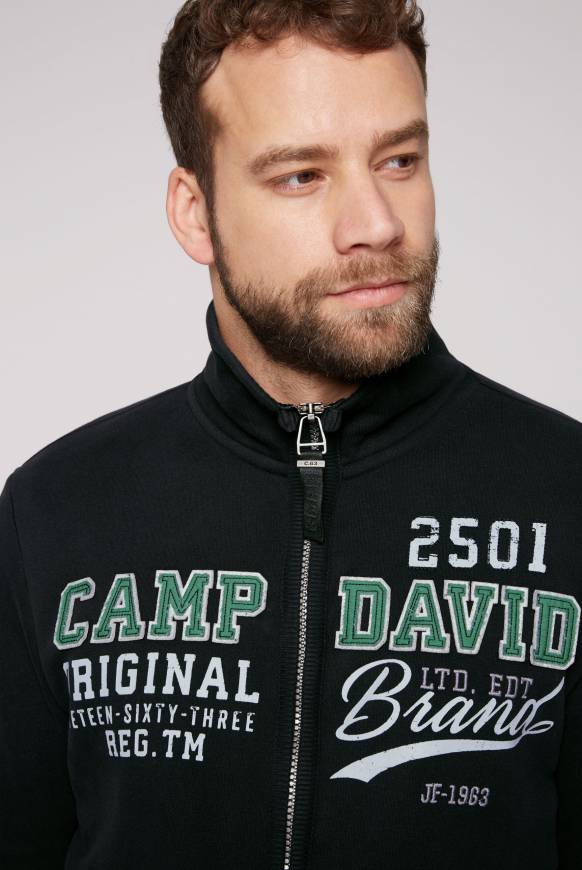 Soccx Sweatjacke mit Artwork im Retro-Style black Kostenlose Rückgabe