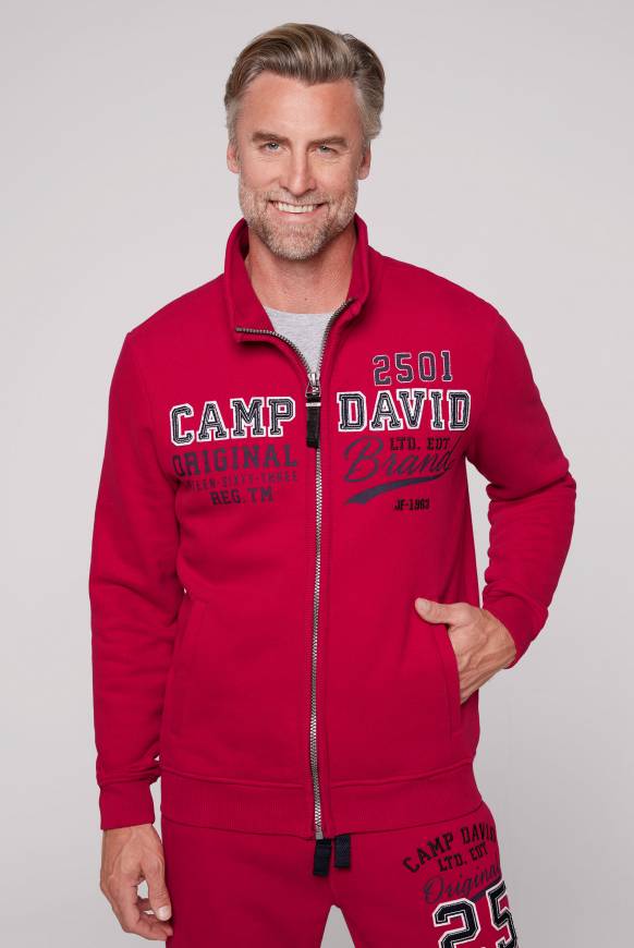 Soccx Sweatjacke mit Artwork im Retro-Style royal red Letzte 3 Tage