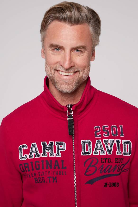 Soccx Sweatjacke mit Artwork im Retro-Style royal red Letzte 3 Tage
