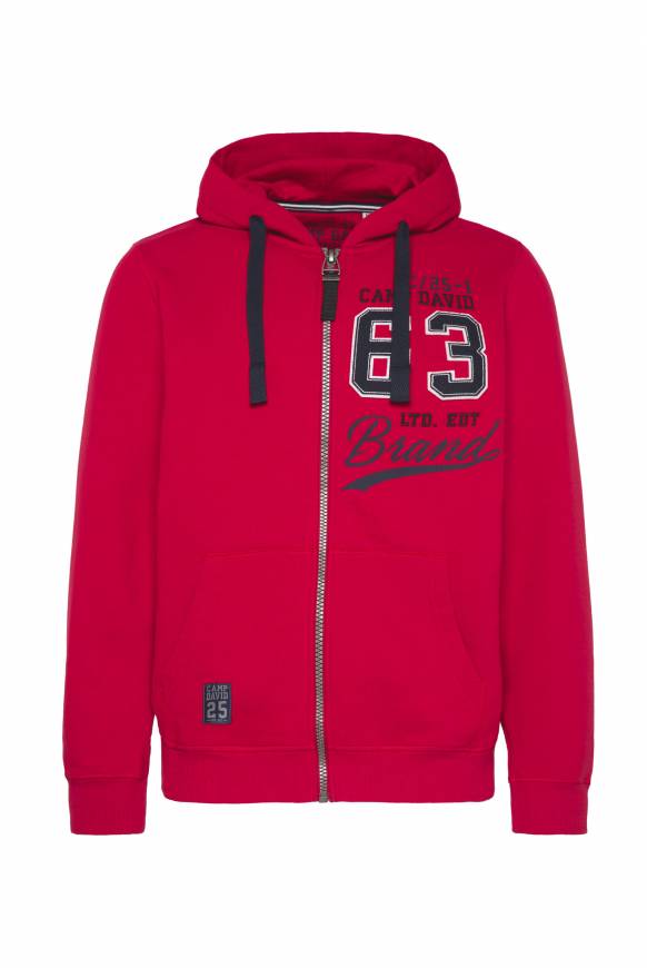 Soccx Kapuzensweatjacke mit Retro-Artwork royal red Letzte 2 Tage