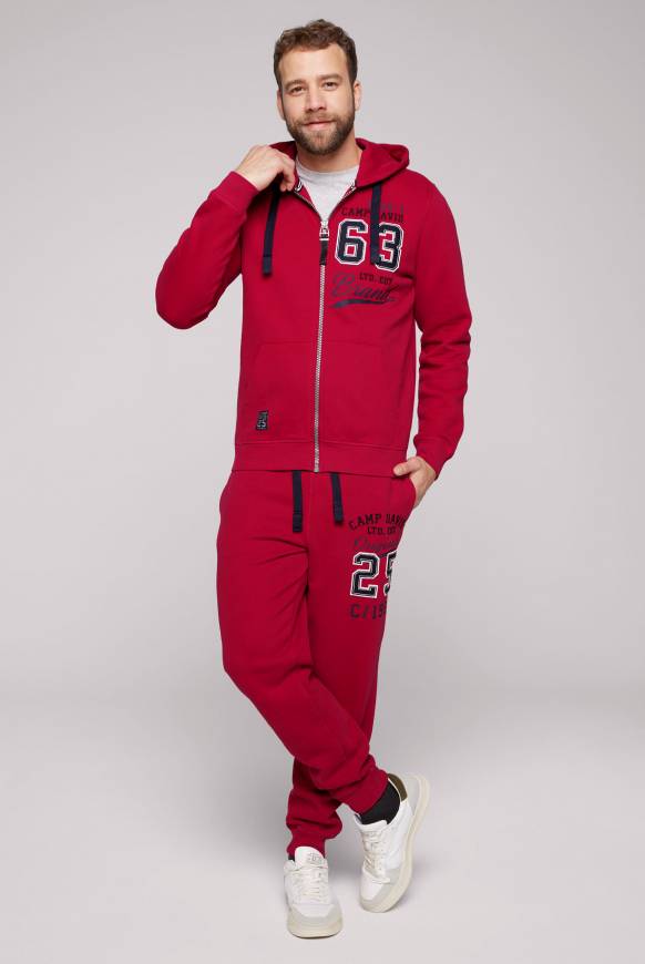 Soccx Kapuzensweatjacke mit Retro-Artwork royal red Letzte 2 Tage