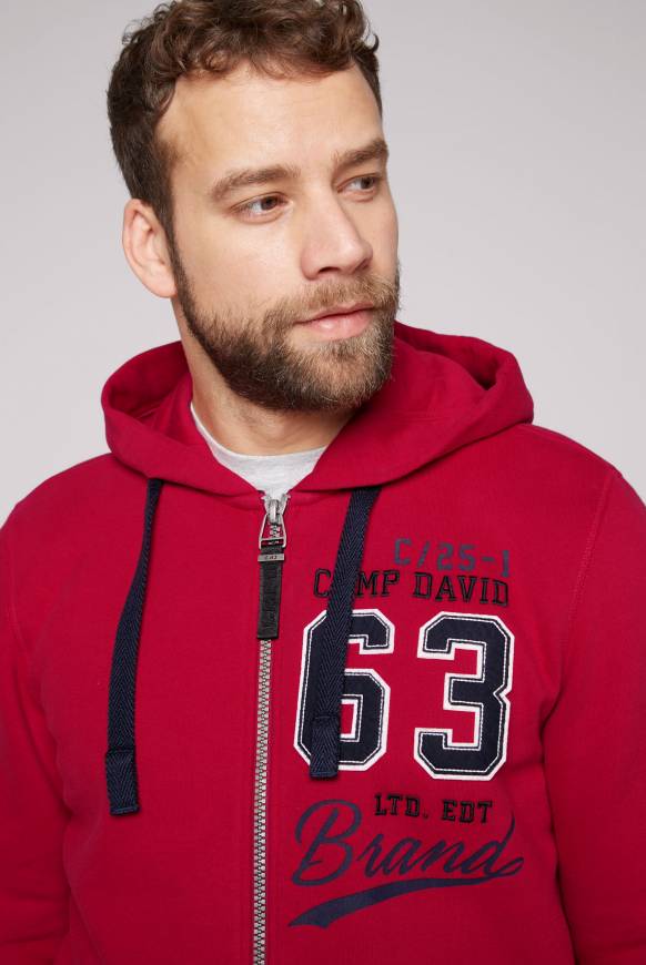 Soccx Kapuzensweatjacke mit Retro-Artwork royal red Letzte 2 Tage