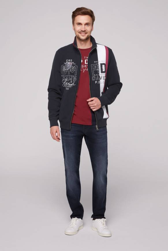 Soccx Sweatjacke mit Color-Blocking und Artworks blue navy Letzter Tag