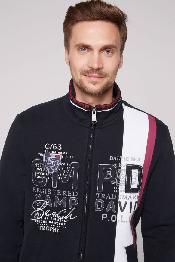 Soccx Sweatjacke mit Color-Blocking und Artworks blue navy Letzter Tag