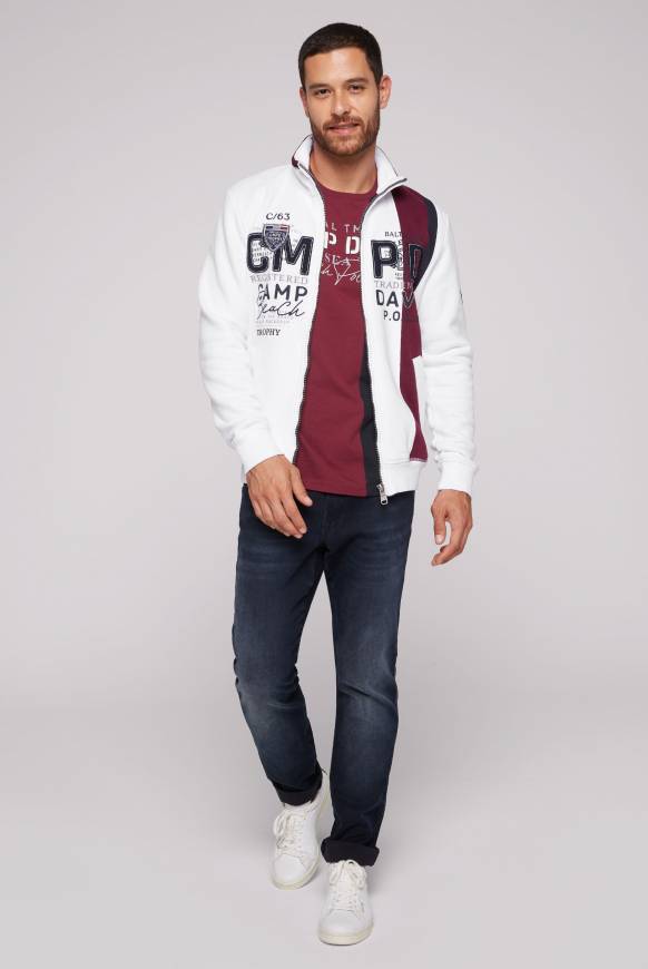 Soccx Sweatjacke mit Color-Blocking und Artworks opticwhite Zeitbegrenzte Promotion
