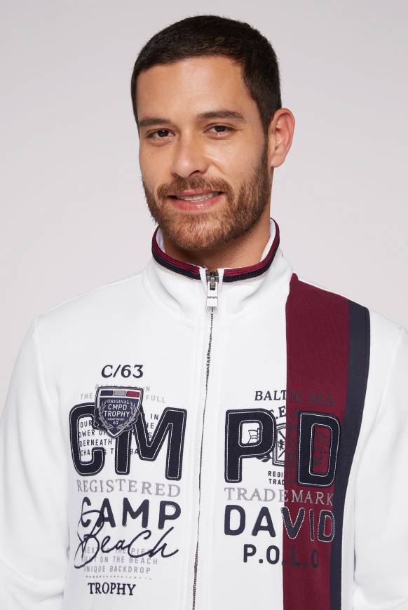 Soccx Sweatjacke mit Color-Blocking und Artworks opticwhite Zeitbegrenzte Promotion