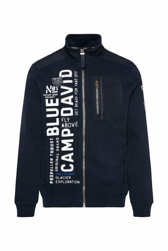 Soccx Sweatjacke mit tonigen Ripstop-Details blue navy Bis zu 60% Rabatt