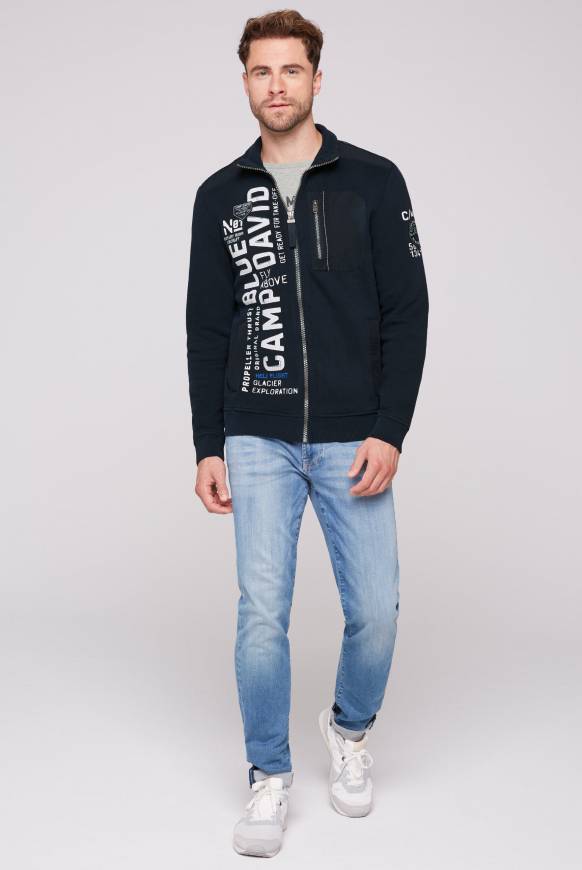 Soccx Sweatjacke mit tonigen Ripstop-Details blue navy Bis zu 60% Rabatt