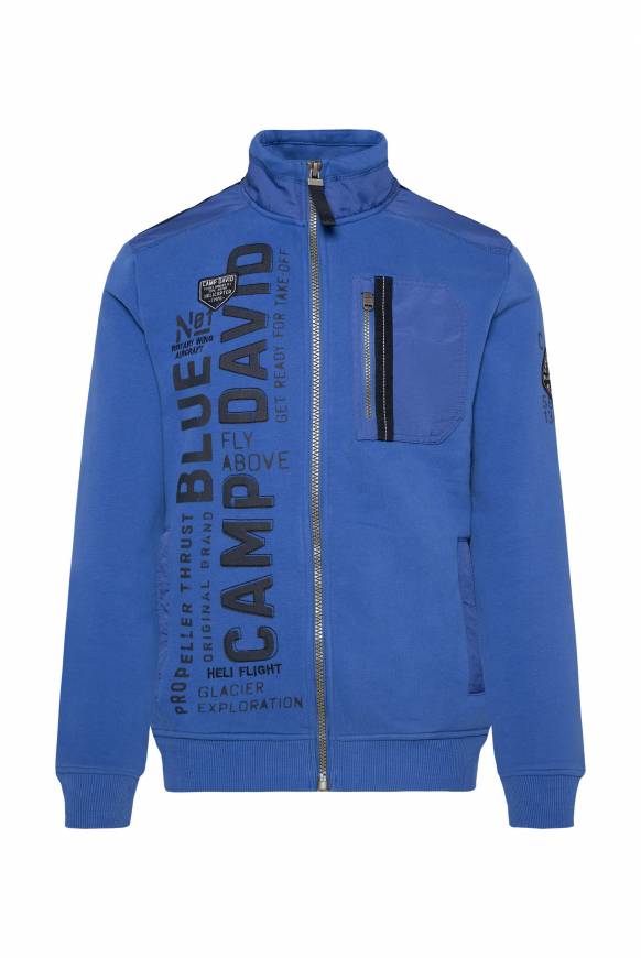 Soccx Sweatjacke mit tonigen Ripstop-Details strong blue Bis zu 65% Rabatt