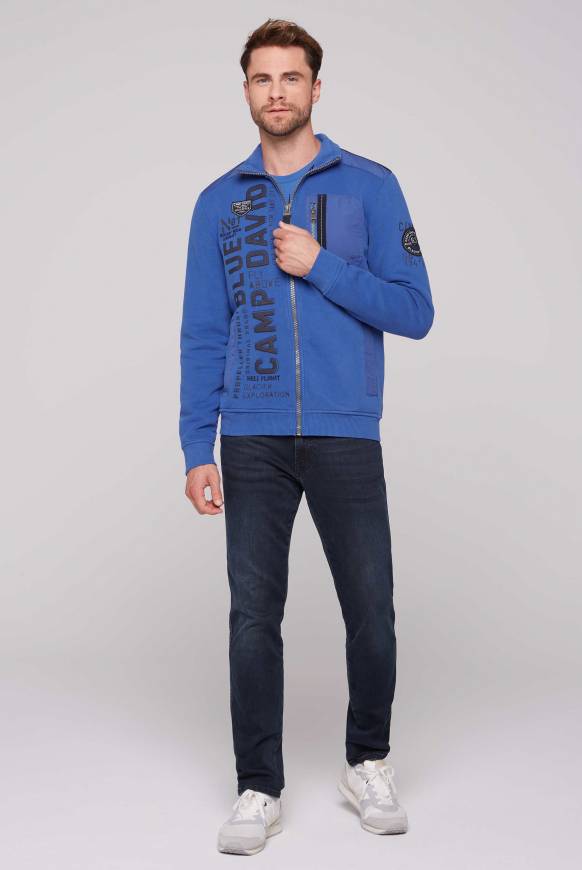 Soccx Sweatjacke mit tonigen Ripstop-Details strong blue Bis zu 65% Rabatt