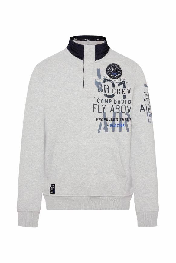 Soccx Troyer-Sweatshirt mit Artworks granite melange Vierteljährliche Förderung
