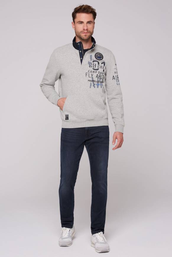 Soccx Troyer-Sweatshirt mit Artworks granite melange Vierteljährliche Förderung