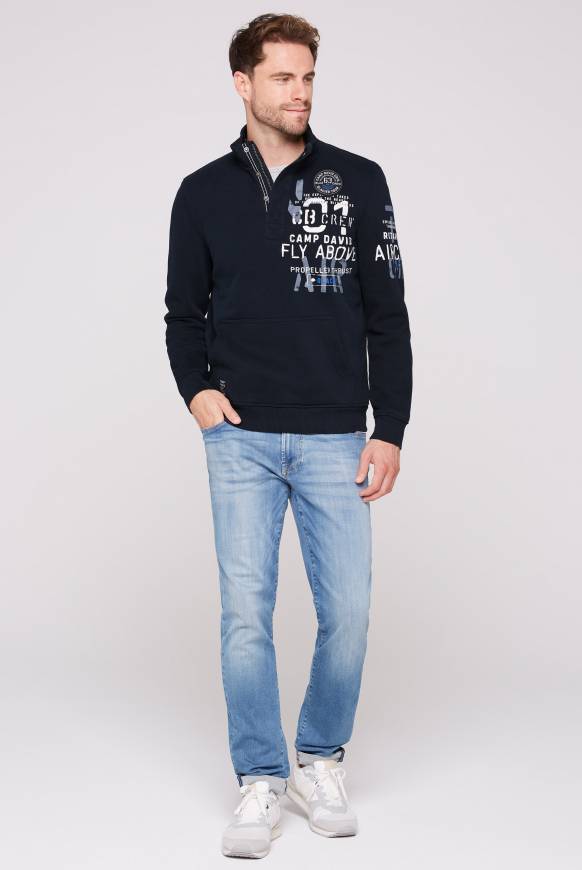 Soccx Troyer-Sweatshirt mit Artworks blue navy Bis zu 55% Rabatt