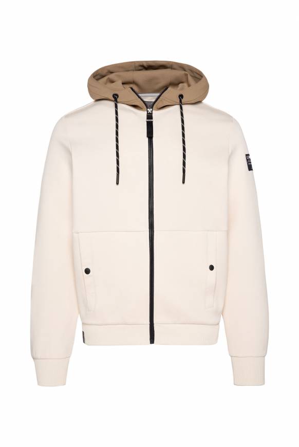 Soccx Sweatjacke aus Interlock mit Kapuze ecru Nur noch ein Tag übrig