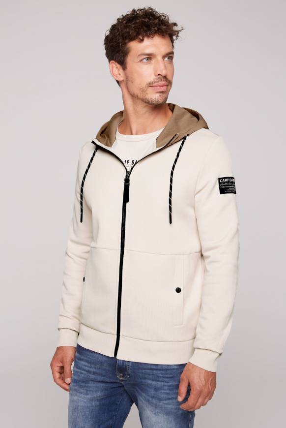Soccx Sweatjacke aus Interlock mit Kapuze ecru Nur noch ein Tag übrig