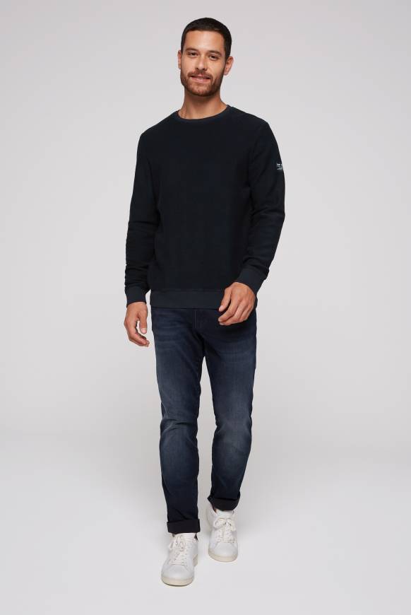 Soccx Sweatshirt Reversed mit Patch-Print blue navy Super Rabatt