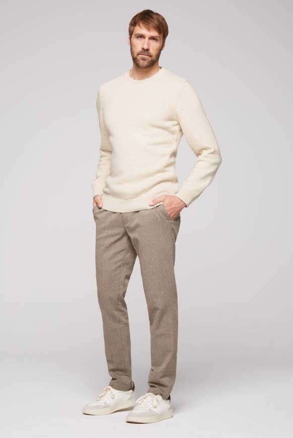 Soccx Pullover mit Rundhalsausschnitt ecru Clearance-Verkauf
