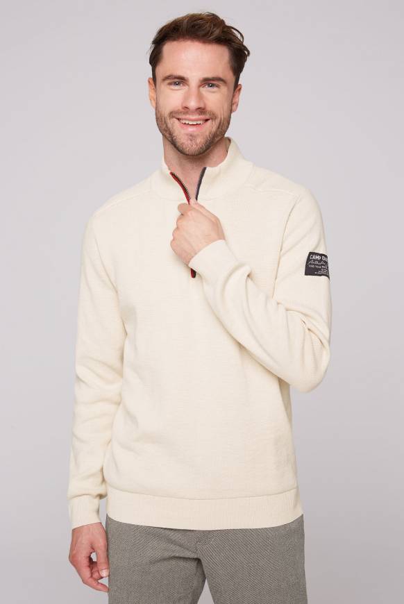 Soccx Troyer-Pullover mit Zipper-Detail ecru Kostenloser Versand international