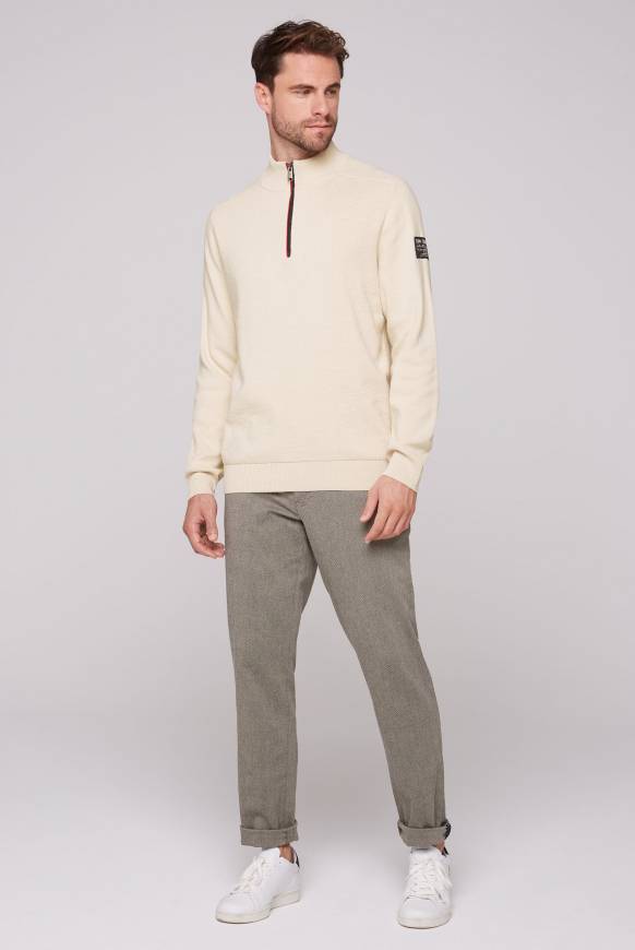 Soccx Troyer-Pullover mit Zipper-Detail ecru Kostenloser Versand international