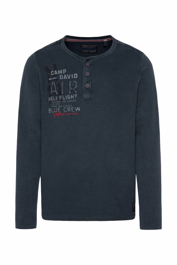 Soccx Henley-Pullover Stone Washed blue navy Fabrikladen