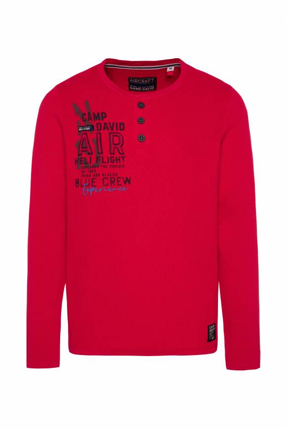 Soccx Henley-Pullover Stone Washed flight red Begrenzt auf 3 Tage