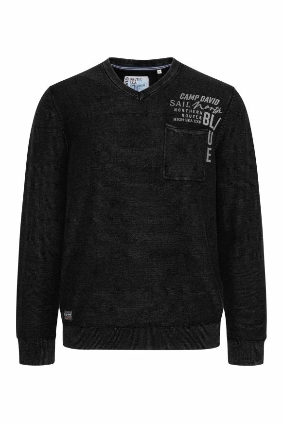Soccx Pullover Linksstrick mit Used Look black Speichern exportieren