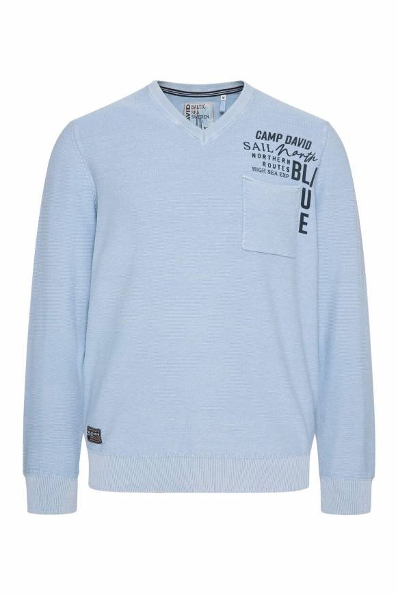 Soccx Pullover Linksstrick mit Used Look summer blue Black Friday Preise