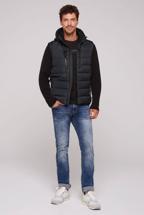 Soccx 2-in-1 Steppweste mit abtrennbaren Ärmeln blue navy Fabrikverkauf