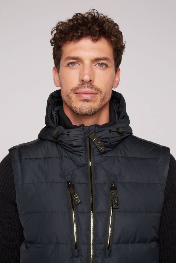 Soccx 2-in-1 Steppweste mit abtrennbaren Ärmeln blue navy Fabrikverkauf