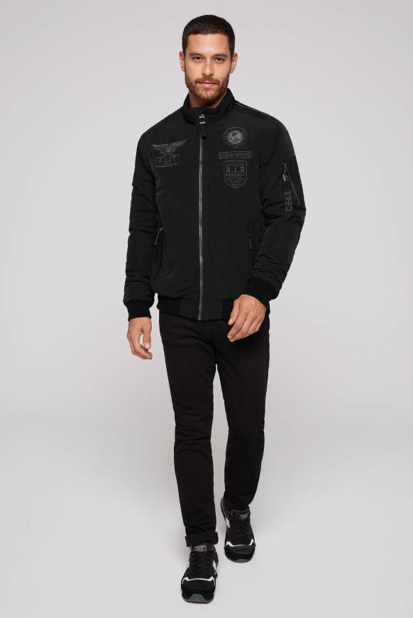 Soccx Wattierter Fliegerblouson mit Patches black Meist gekauft