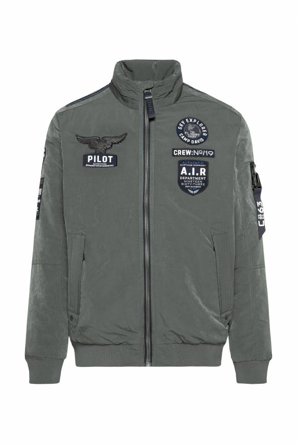 Soccx Wattierter Fliegerblouson mit Patches khale green Blitzverkäufe