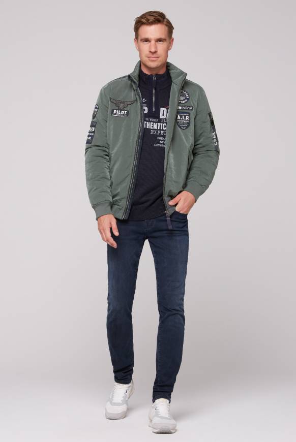 Soccx Wattierter Fliegerblouson mit Patches khale green Blitzverkäufe