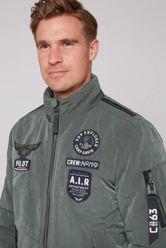 Soccx Wattierter Fliegerblouson mit Patches khale green Blitzverkäufe