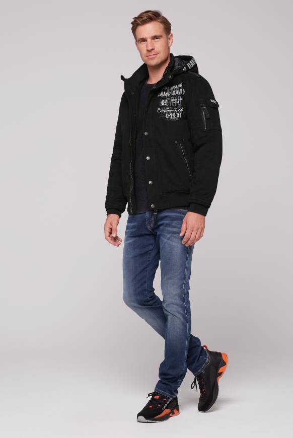 Soccx Winterblouson mit abtrennbarer Kapuze und Artworks black Fabrik Onlineshop