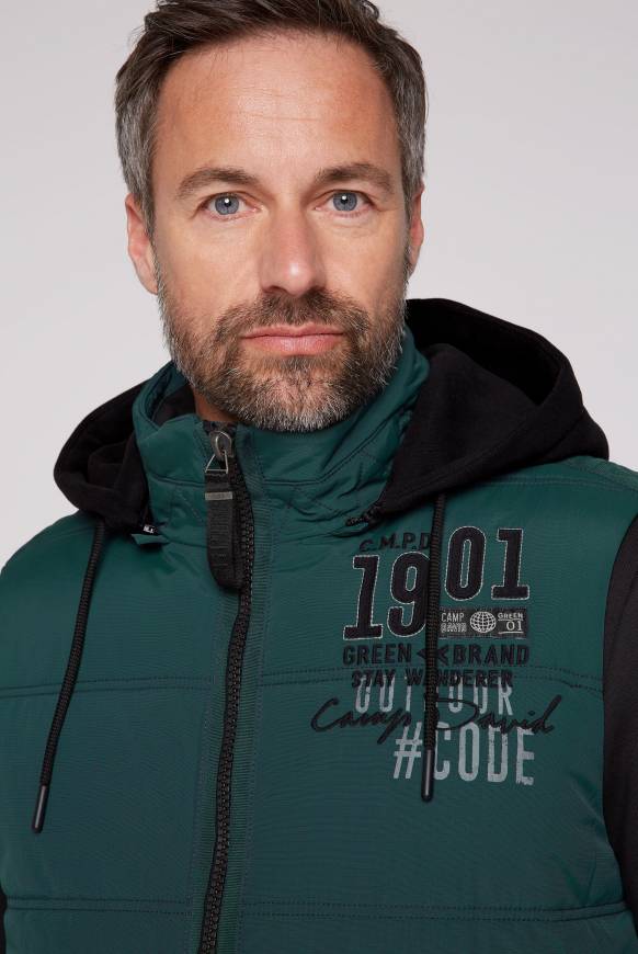 Soccx Outdoorweste mit abtrennbarer Sweatkapuze deep green Sonderangebot