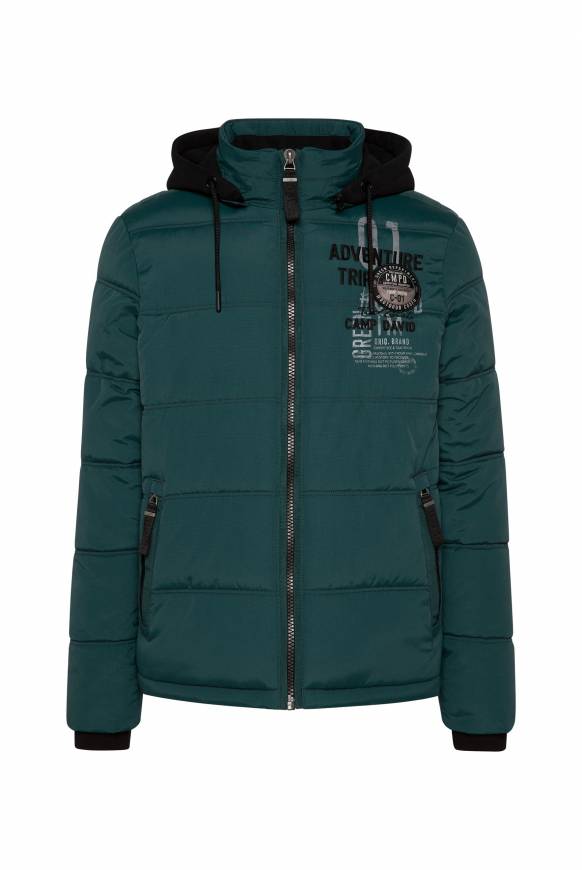 Soccx Strukturierte Steppjacke mit abtrennbarer Sweatkapuze deep green Rabatt