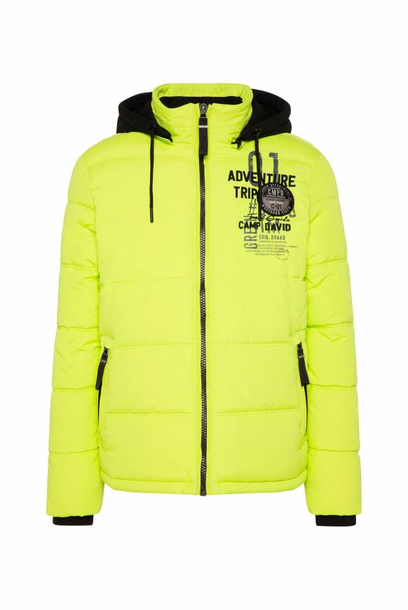 Soccx Strukturierte Steppjacke mit abtrennbarer Sweatkapuze neon kiwi Günstig kaufen