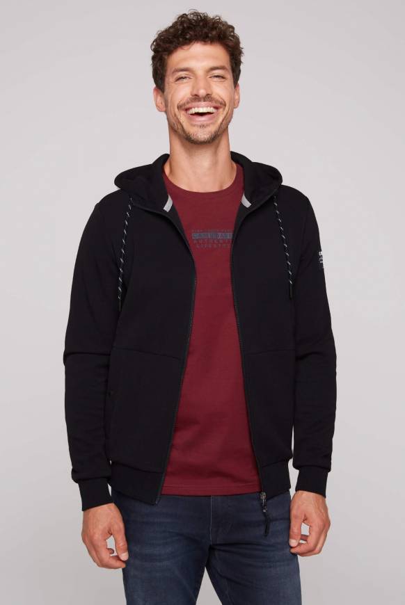 Soccx Sweatjacke aus Interlock mit Kapuze blue navy Versandkostenfrei