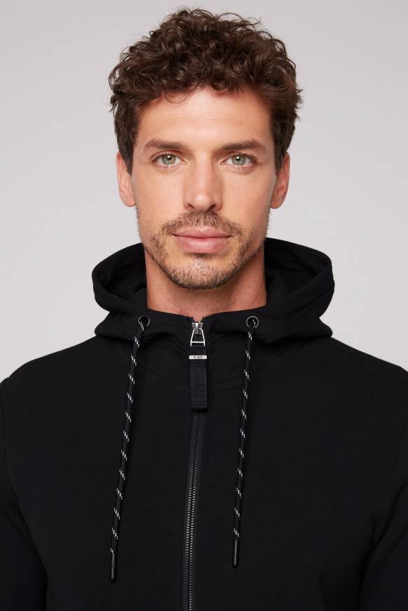 Soccx Sweatjacke aus Interlock mit Kapuze blue navy Versandkostenfrei
