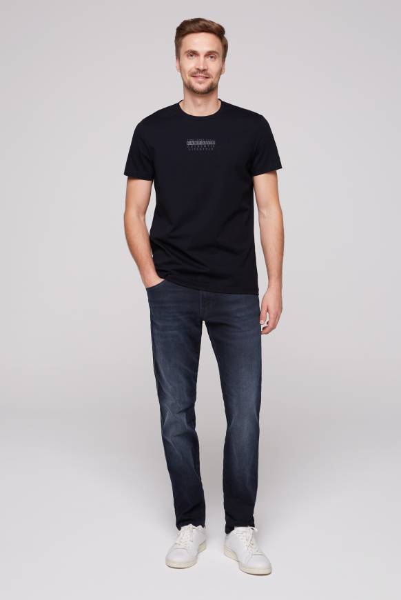 Soccx T-Shirt Rundhals mit Logo Print blue navy Preisnachlass