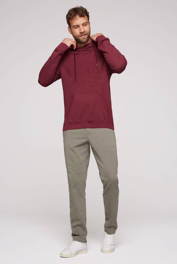 Soccx Hoodie mit tonigem Logo Artwork burgundy Saisonschlussverkauf