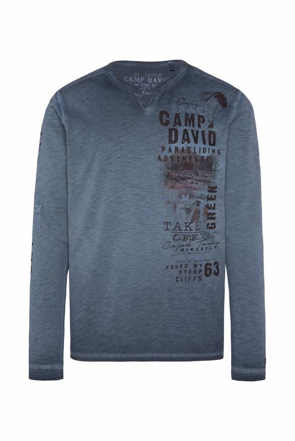 Soccx Langarmshirt mit Twill-Patches und Artworks blue navy Cyber Monday