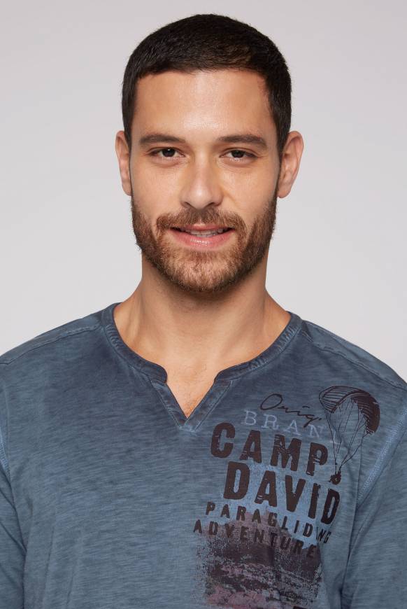 Soccx Langarmshirt mit Twill-Patches und Artworks blue navy Cyber Monday