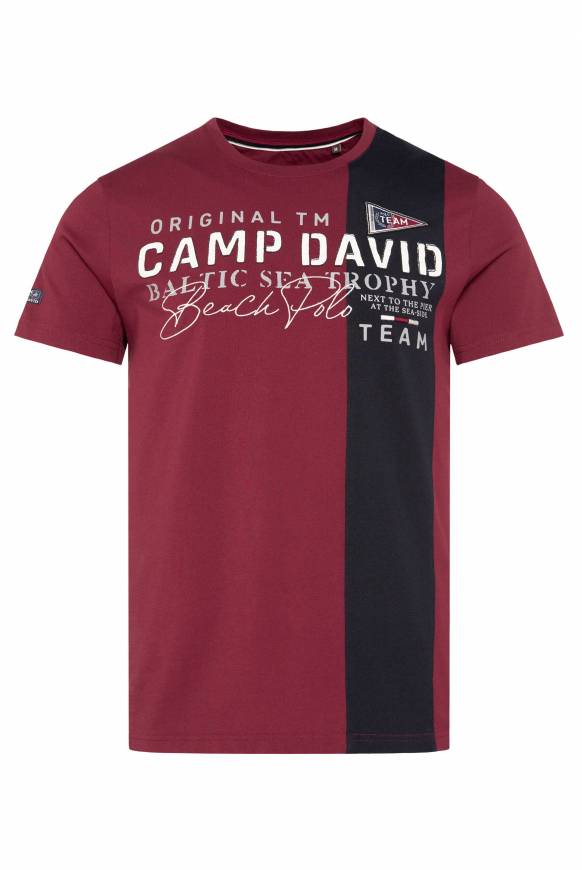 Soccx T-Shirt mit Color-Blocking und Artwork burgundy Muttertagsangebot