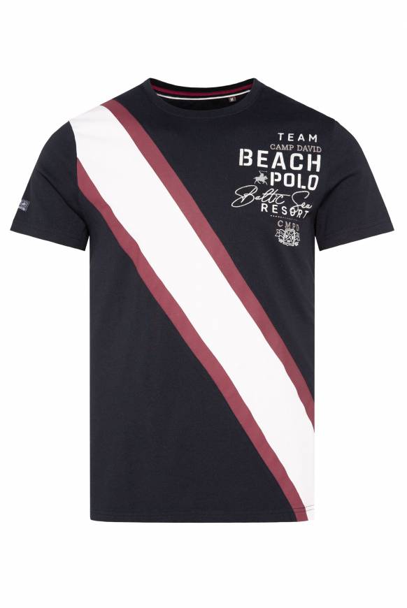 Soccx T-Shirt mit Color-Blocking und Artwork blue navy Vatertagsangebot