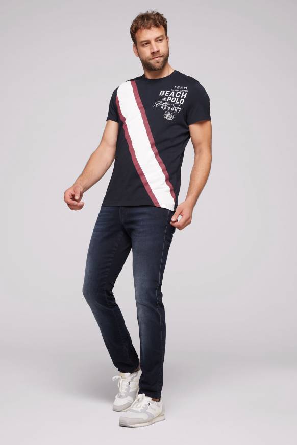 Soccx T-Shirt mit Color-Blocking und Artwork blue navy Vatertagsangebot