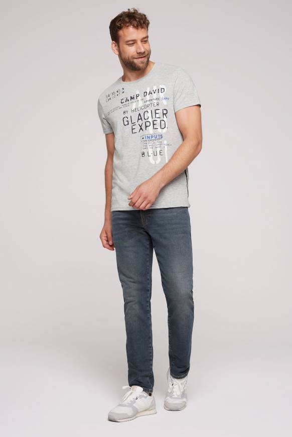 Soccx T-Shirt mit Print im Used Look granite melange Jubiläumsangebot
